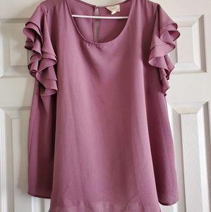 Flutter sleeve blouse, 2x